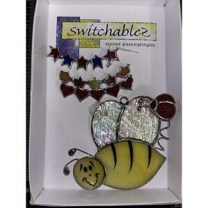 Vintage Switchables Stain Glass Suncatchers/Nightlight Cover Orange Butterfly B